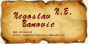 Negoslav Banović vizit kartica